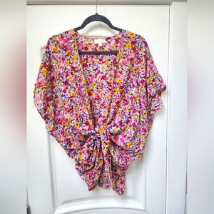 LOFT floral kimono blouse